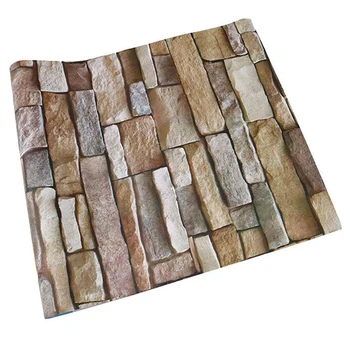 

Brick Wallpaper 3D Optic Stone Textured Removable Waterproof Wallpaper for Bedroom Living Room Decoration 45X1000cm