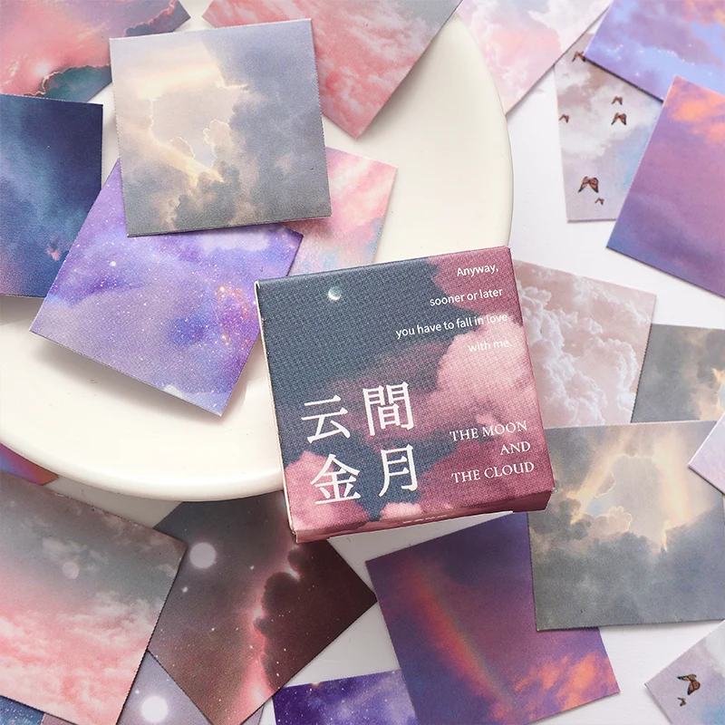 45Pcs/box Beautiful Scenery Stickers Cute Colorful Cloud Stickers Journal Diary Scrapbooking Stationery Decoration Stickers