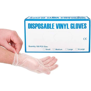 

Vinyl Disposable Clear Gloves - Powder Free, Latex Free, High Density Vinyl Safety Protective Gloves M,400 PCS