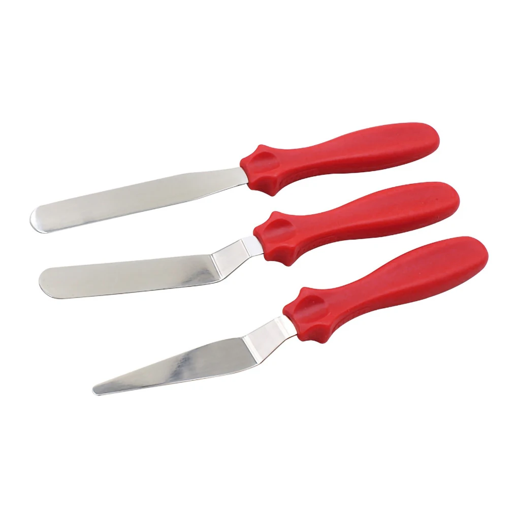 

3 Pcs/set Cake Icing Spreader Cake Stainless Steel Smoother Scraper Cream Spatula Baking Tool Kitchen Accessories