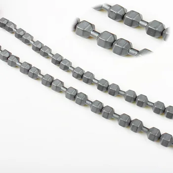 

6*15mm Natural Stone Black Hematite Dumbbells-shape Loose Spacer Beads for Jewelry Making DIY Necklace Bracelet Accessories 15''