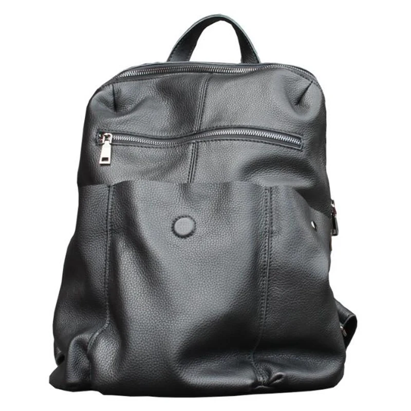 Anti-Diebstahl-Kuhleder-Reise rucksäcke mit extra Geldbörse Echt