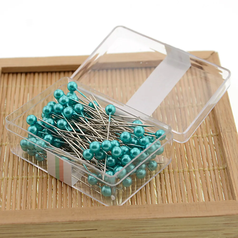 Шпильки коробка для швейных инструментов упакованное платье делая иголка для рукоделия профессиональные жемчужные головки DIY приукрашивают - Цвет: Turquoise