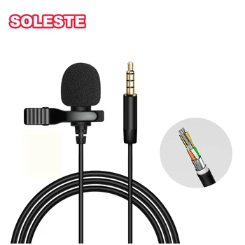 

SOLESTE Microphone professionnel 3.5mm Tie Clip Portable microfono Omnidirectional microfone Audio Mic for Laptop Mobile Phone