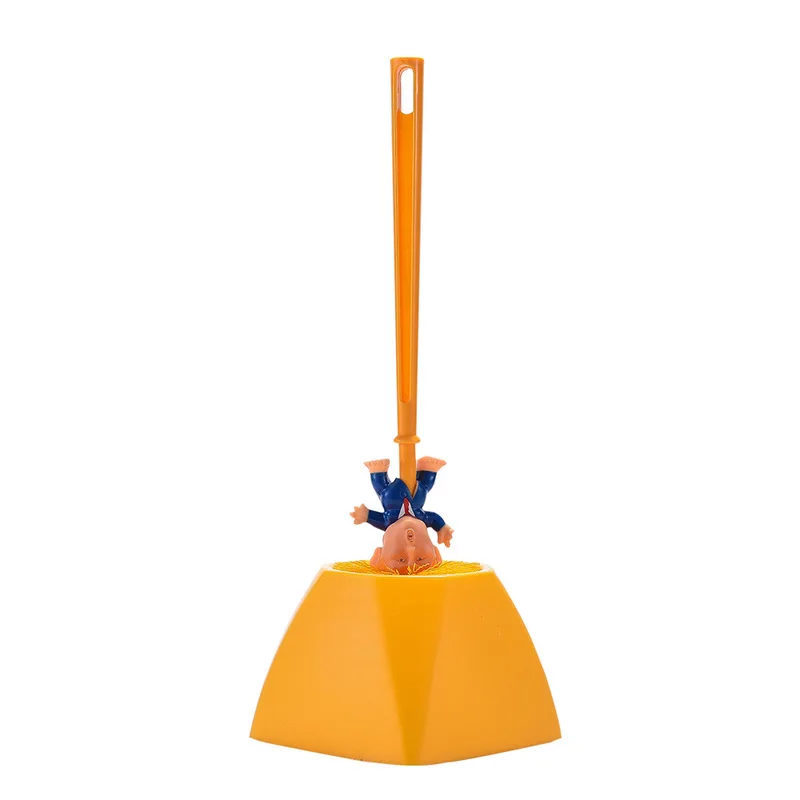 Creative Trump Toilet Brush Holder Donald Trump Toilet Brush Head Silicone Bathroom WC Cleaning Brushes Set Statues Yellow bathroom accessories toilet brush set toilet brush holder