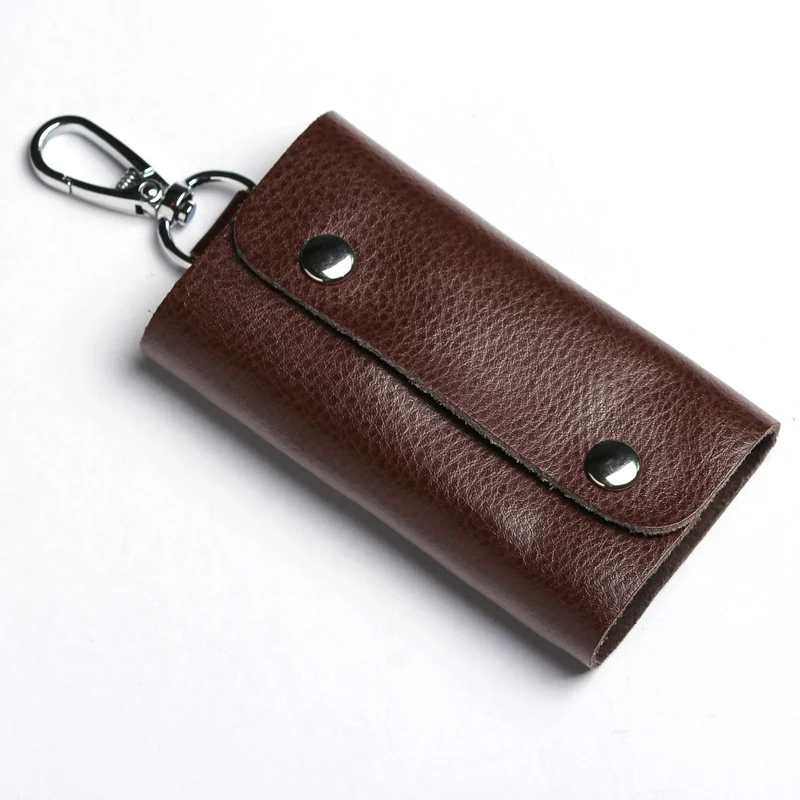 

Fashion Simple Key Holder Genuine Leather Wallet Unisex Solid Key Wallet Organizer Bag Car Housekeeper Wallet Card Holder