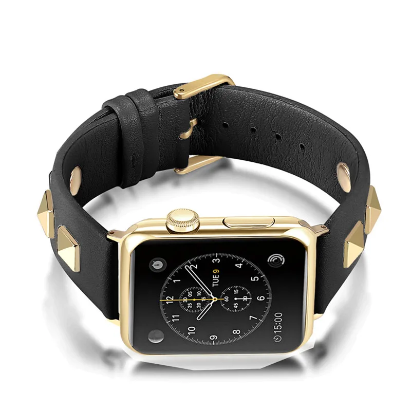 Панк кожаный ремешок для Apple watch 5 4 ремешок 44 мм 40 мм iWatch 3 2 ремешок 38 мм 42 мм браслет из натуральной кожи для часов