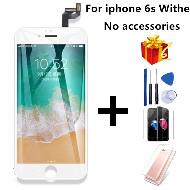 Класс AAA+++ для iPhone 6 6S Plus lcd с 3D сила кодирующий преобразователь сенсорного экрана в сборе для iPhone 5S дисплей без битых пикселей - Цвет: For  6s White