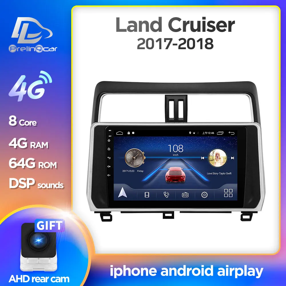 Prelingcar Android 10 для Toyota Land cruiser Prado 150 2017-2018 автомобильный Радио мультимедийный видео плеер GPS навигация без DVD 2 Din Prelingcar Android 10 для Toyota Land cruiser Prado 150 2017-2018 автомобильный Радио мультимедийный видео плеер GPS навигация без DVD 2 Din