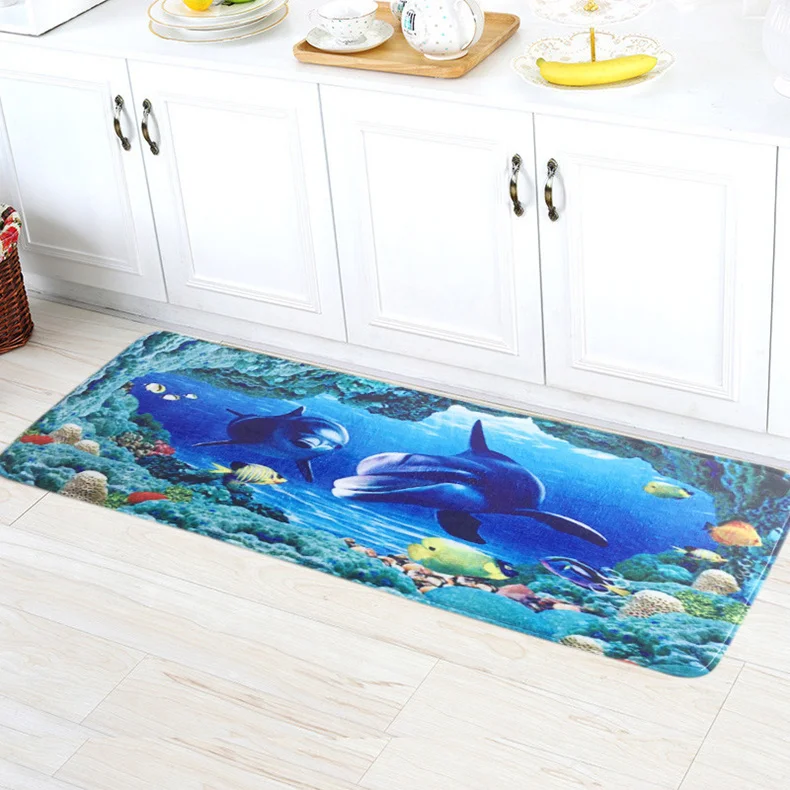 Современный коврик для кухни, напольный коврик для ванной комнаты, диван-коврик для гостиной, нескользящий коврик для унитаза, фланелевый дверной коврик 45x120 см