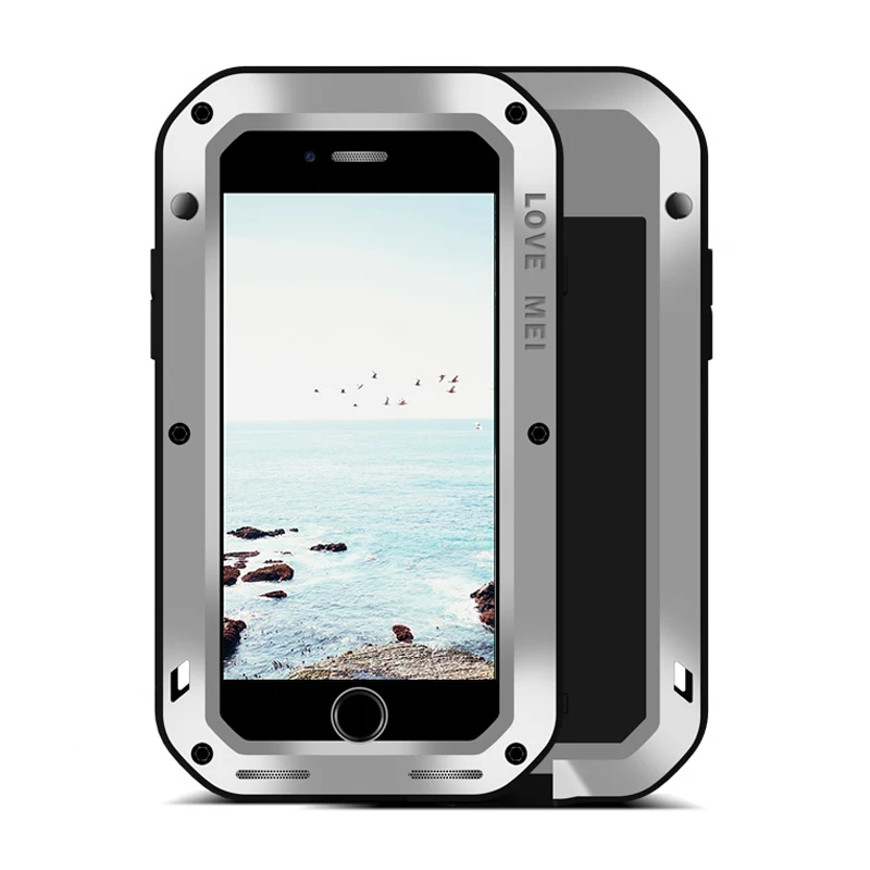 Love Mei для Apple iPhone 7 8 чехол противоударный Gorilla glass экран полный корпус сверхмощный защитный чехол для Apple iPhone 8 Plus чехол
