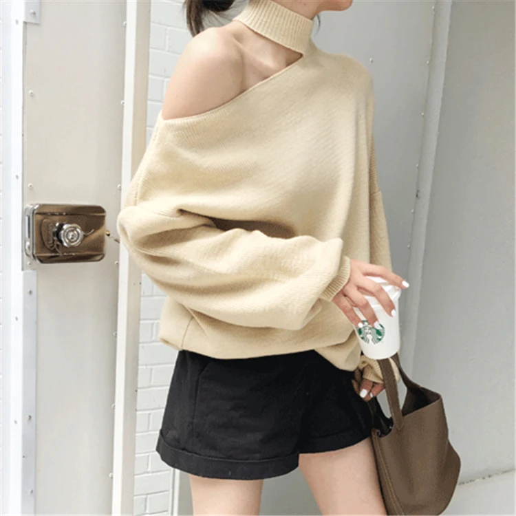 Colorfaith New Autumn Winter Women's Sweaters Casual Minimalist Tops Sexy Korean Style Knitting Off Shoulder Ladies SW7848