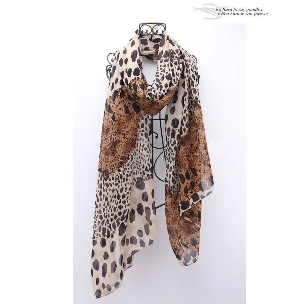 Зимний Леопардовый шарф, женский шелковый шарф с принтом, повязка на голову, Многоцелевой платок