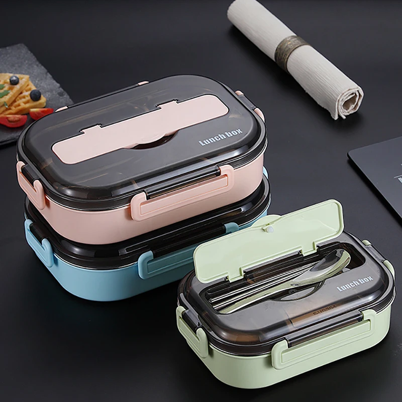 

New portable 304 stainless steel lunch box Japanese-style compartment lunch box kitchen leakproof food container