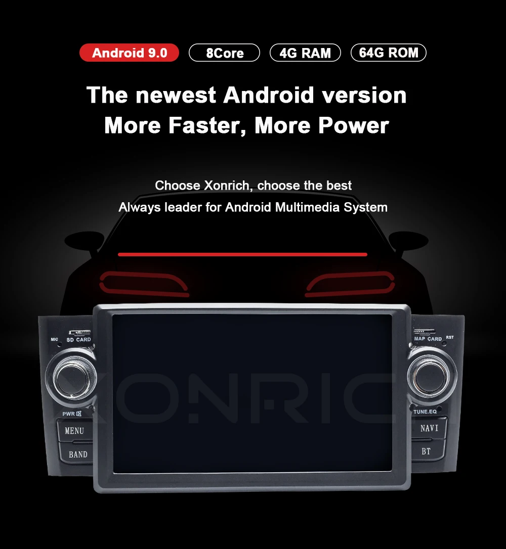 Excellent IPS DSP 8 Core 1 din Android 9 Ram 4G Car DVD multimedia Player For Fiat Grande Punto Linea 2007-2012GPS Navigation radio Screen 4