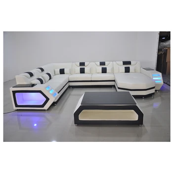 

2019 Germany modern leather corner sofa set for living room G8007