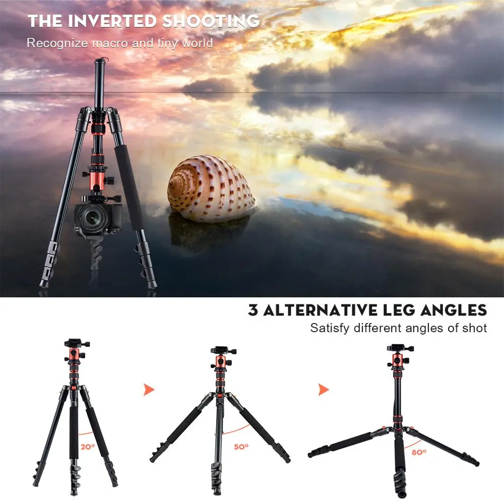 ZAYEX Lightweight Portable Professional Travel Camera Tripod aluminum tripod Head Monopod for SONY Canon digital DSLR camera