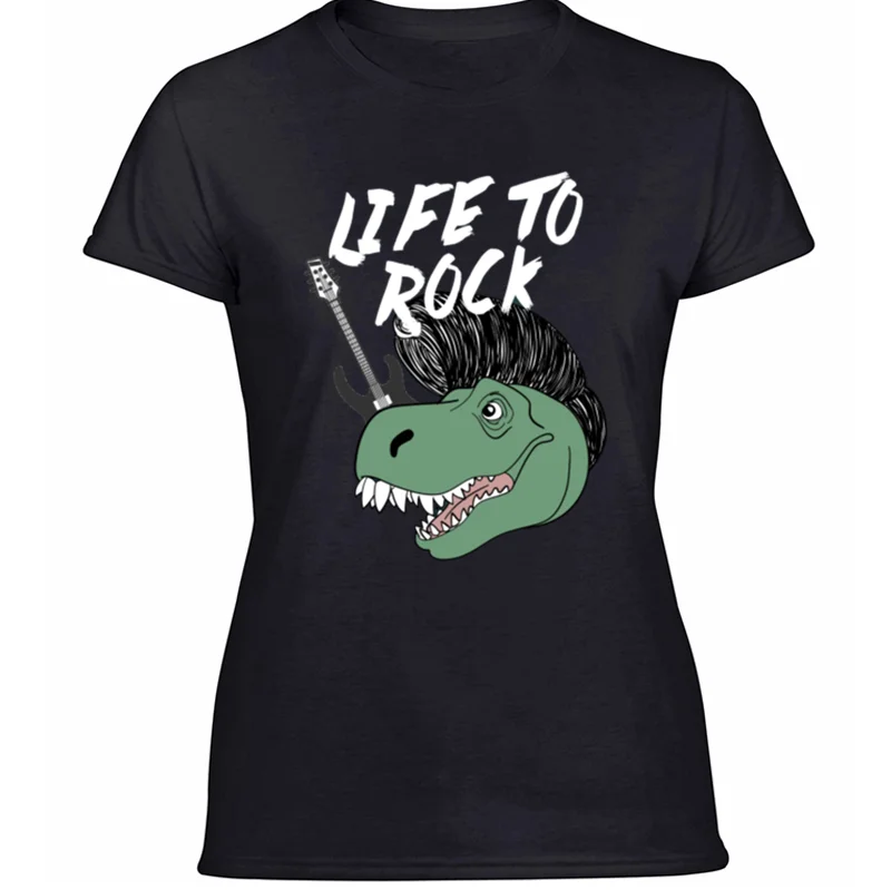 Стиль Классическая жизнь к рок t rex Футболка-динозавр мужской сплошной цвет Мужская футболка против морщин хип-хоп топы