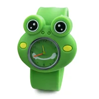 Digital Slap Watch Cute Frog Slap Watches Cute 3D Cartoon Animal  for Boys Girls Gifts Kids Green Quartz Wrist Watches Clock 2