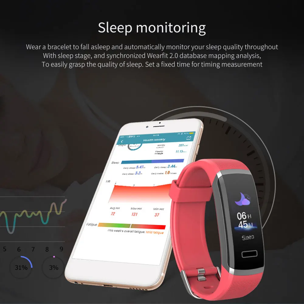 RAXFLY Smart Watch M4 Heart Rate Monitor Sleep Monitor Fitness Watch Blood Pressure Bluetooth Smart Bracelet for iPhone Android