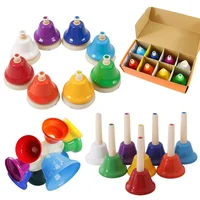 8-Note Hand Bell Children Music Toy Rainbow Percussion Instrument Set 8-Tone Bell Rotating Rattle Beginner Educational Toy Gift 1