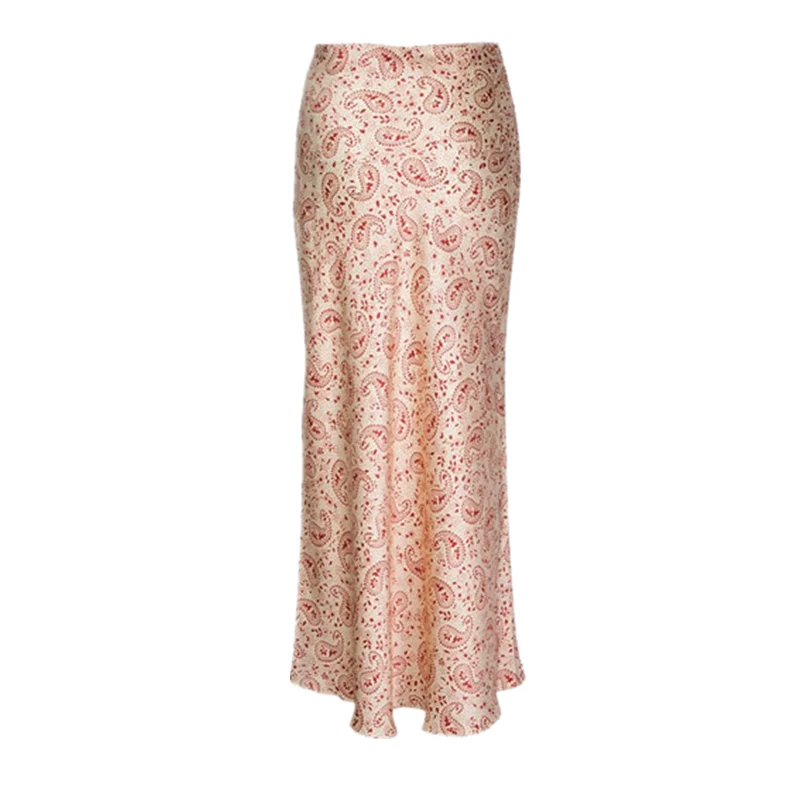 Шелковая Женская юбка с принтом пейсли Joni Maxi Skirt