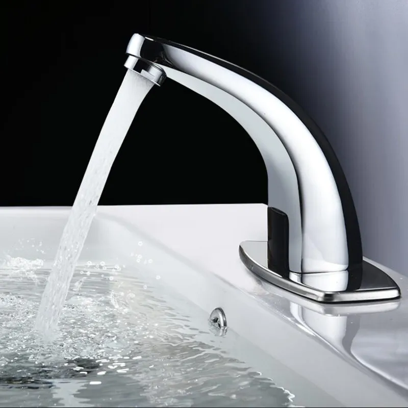 

Hot & Cold Bathroom Automatic Touch Free Sensor Faucets Water Saving Inductive Electric Water Tap Mixer Battery Power