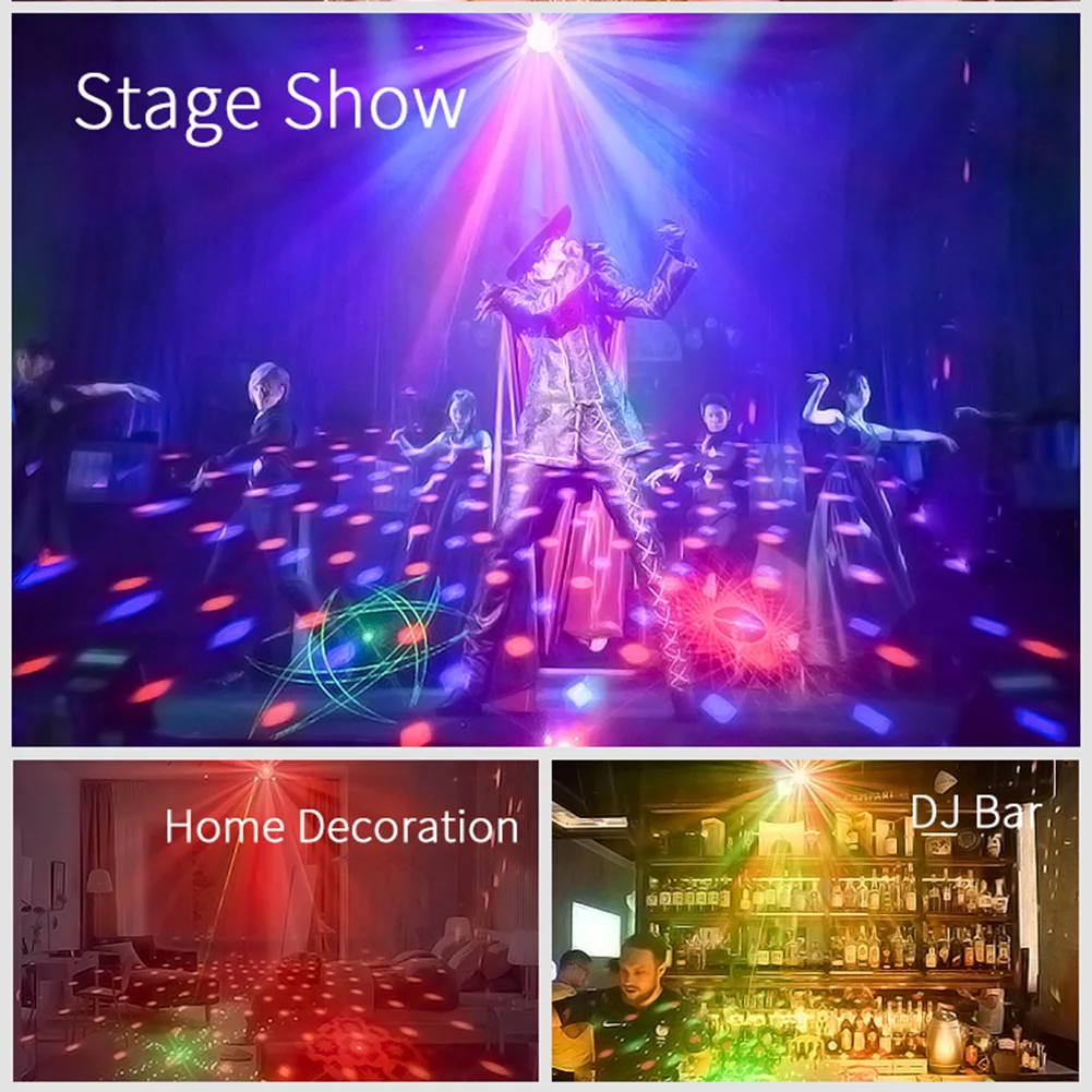 

Projection Lights Crystal Magic Ball Led Stage Effect 120 Patterns Lamp KTV Bar Voice Control Laser Light Party Decoration
