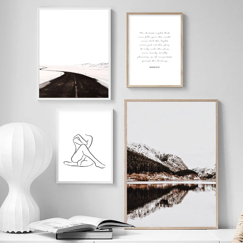 

Mountains Canvas Poster Nordic Decoration Abstract Landscape Wall Art Print Painting Decorative Picture Scandinavian Home Decor