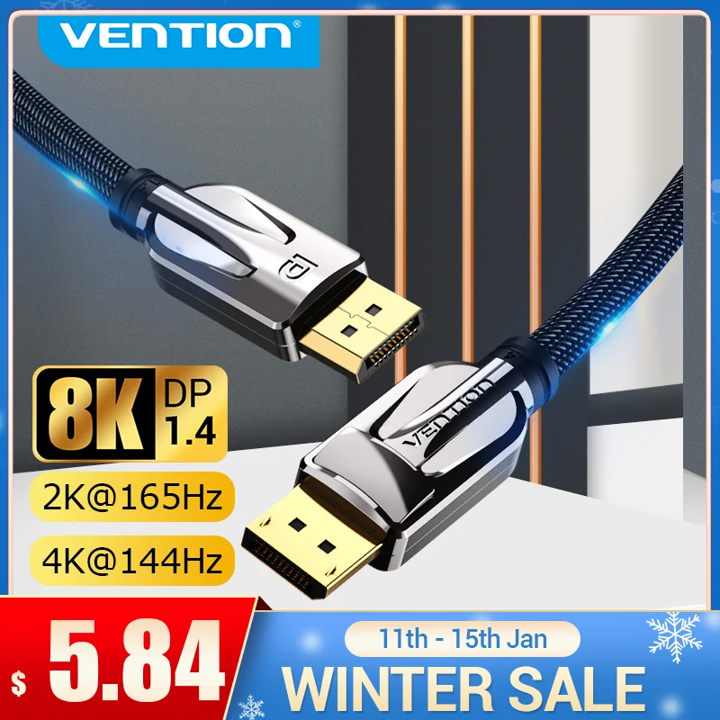 Vention порт дисплея 1 4 кабель 8K @ 60Hz высокоскоростной 32 Гбит/с для видео ПК ноутбука DP