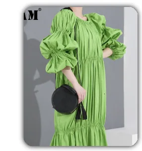 [EAM] 2020 New Spring Vintage O Collar Loose Three Quarter Sleeve Tops Full Length Pants Suit Summer Women Fashion Tide OA979