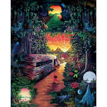 

GATYZTORY Cartoon Oil Painting By Numbers For Adults Paints By Number Canvas Painting Kits Halloween DIY Home Wall Artwork