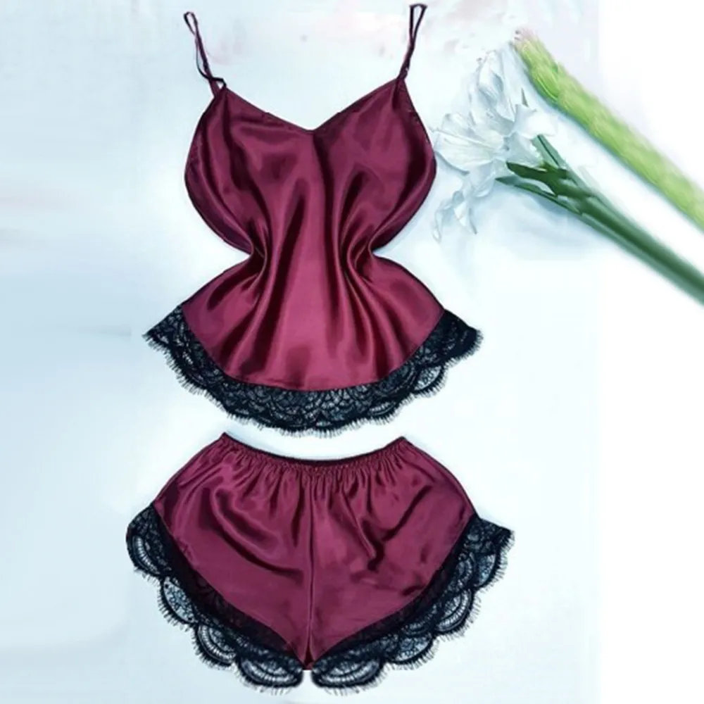Сексуальное нижнее белье для женщин Porno Cekc Camisole шорты с бантом топы v образным