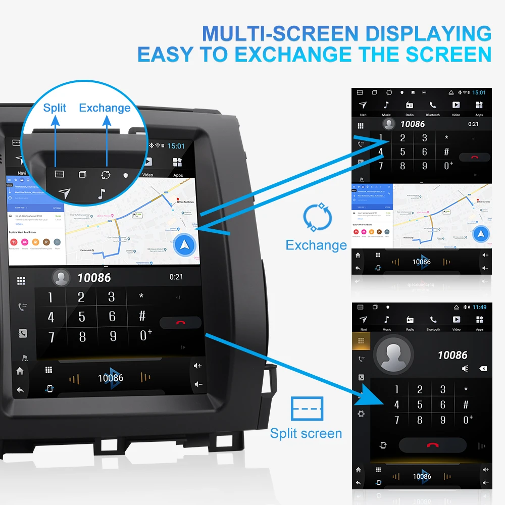 Top Isudar H53 Vertical 1 Din Android Auto Radio For Toyota/Prado 120 2004-2009 GPS Car Multimedia RAM 4G ROM 64G FM For Telsa Model 2