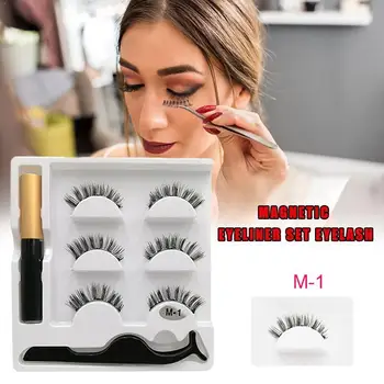 

1 Set Magnetic Eyelashes Eyeliner Eyelash Curler Set Eyelashes Natural Magnetic False Magnet With Eyeliner Long Magnetic W4R7
