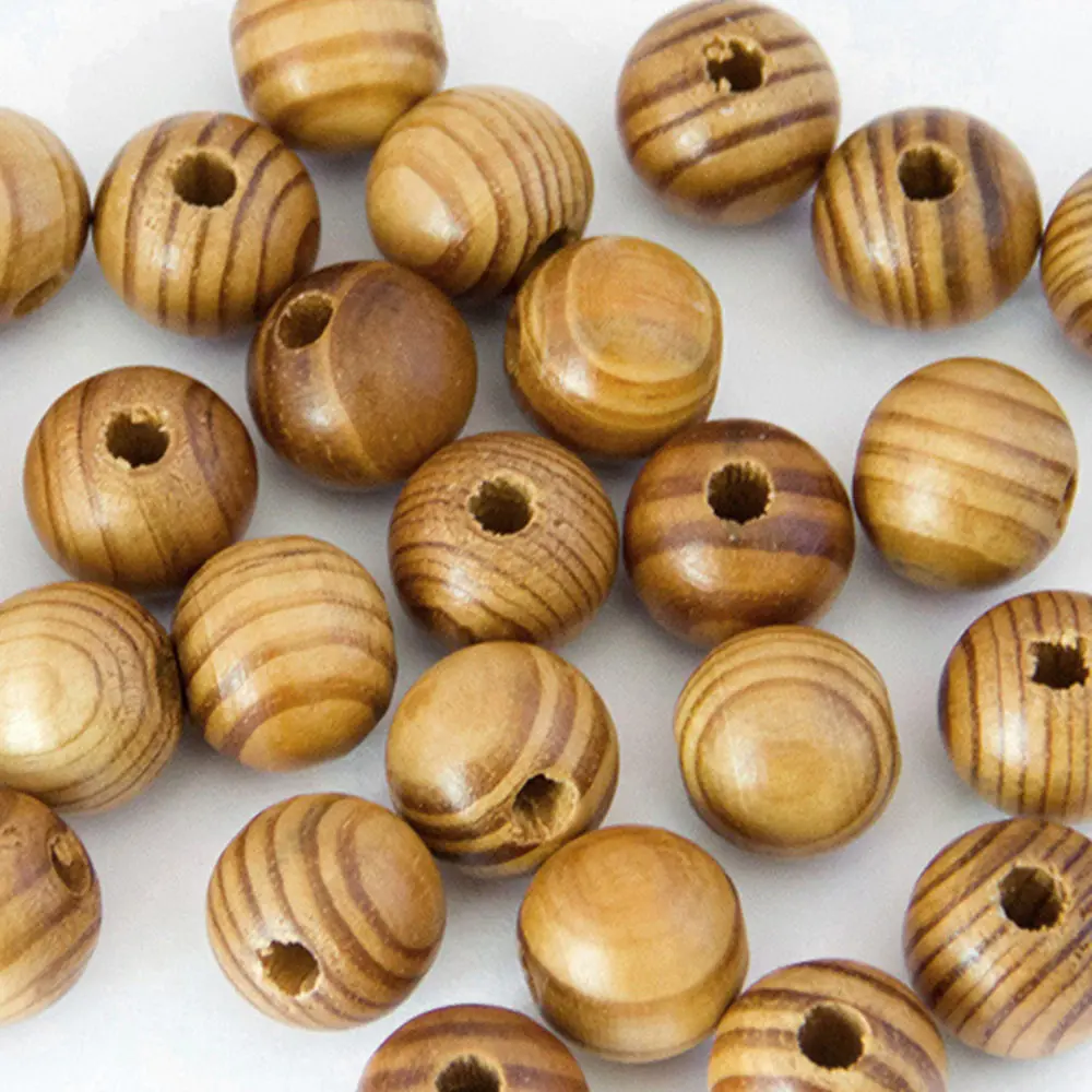 

100pcs/lot Light coffee color striped pine Wood Beads 8mm 10mm 12mm Round Wooden Craft Spacer Beads for DIY Wood Jewelry ZJM9287