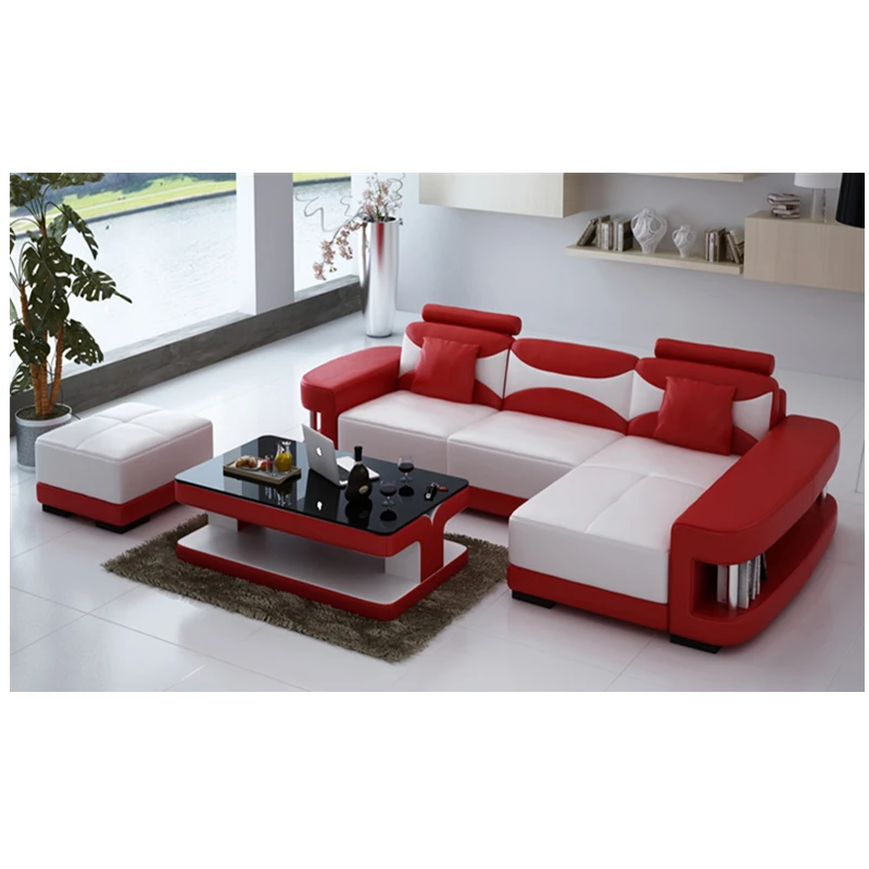 Европейский стиль, мебель из натуральной кожи, диван, набор для гостиной, роскошный угловой диван