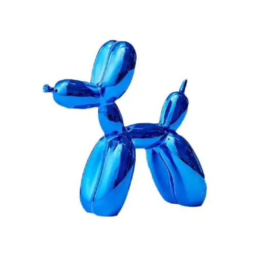 Смола милый блестящий шар в форме собаки статуя Художественная Скульптура фигурка ремесленника Рабочий стол домашний декор с противоскользящим ковриком - Цвет: Синий