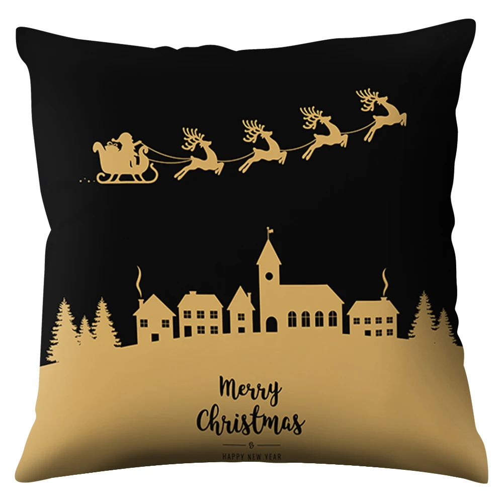 23 Christmas Decoration Cushion Cover Cartoon Santa Claus Polyester Throw Pillow Case Cover Merry Christmas Decoration Pillowcases - Цвет: 23