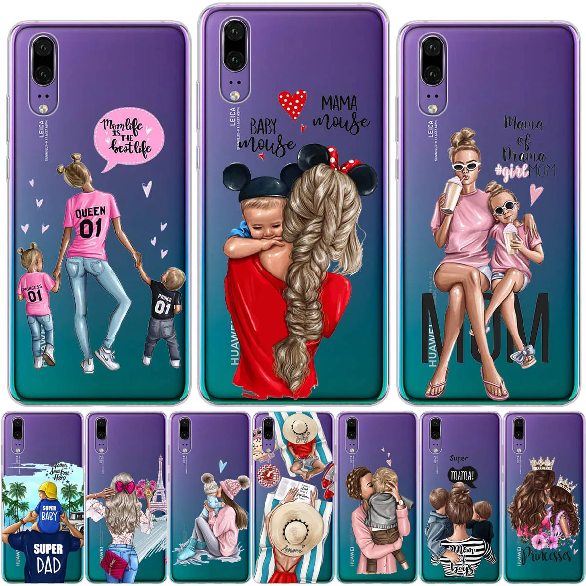 Чехол для huawei P20 Lite Pro Baby MaMa Super Mom Girl, милый чехол для телефона P10 Lite Plus P8 P9 Lite P30 Lite Pro