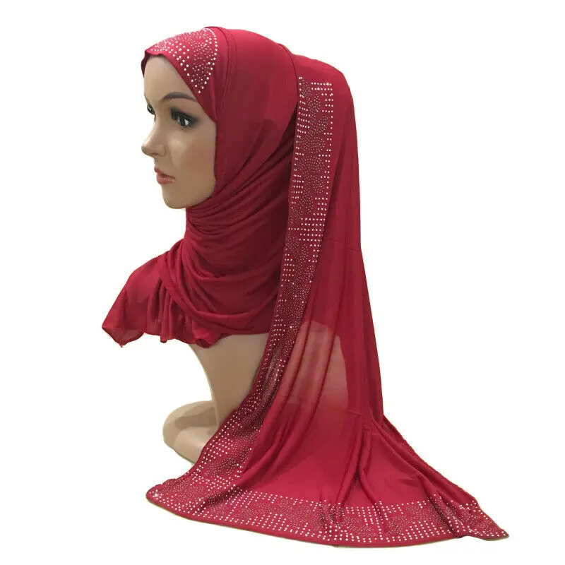 Dromiya цельный мусульманский женский шарф хиджаб головной платок головной убор длинный хвост Амира ислам горный хрусталь тюрбан арабские банданы шапочка для молитвы