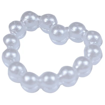 

500 White Acrylic Pearl Imitation Heart Embellishments Craft/ Wedding 11x11mm