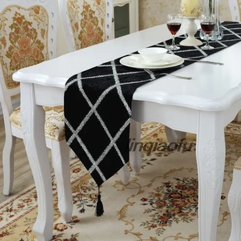 

Simple and modern table runner, European style striped bright silk coffee table table bunting cloth