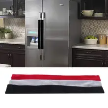 

1 Pair Velvet Cloth Refrigerator Handle Cover Long Fasten Tape Eye-catching Refrigerator Handle Sleeve for Decoration