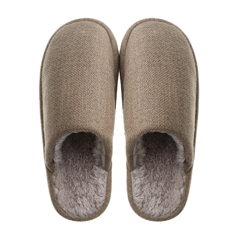 ASIFN Men's Slippers Winter Breathable cotton Japanese Style Warm Household Lightweight Non-slip Lady Slippers Zapatos Mujer - Цвет: Коричневый