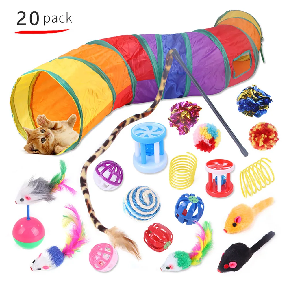 21Pcs Cat Toy Set Pet Toy Supplies Creativity Cat Toys Indoor Interactive Kitten Gift Toys for Accessories Pet Set