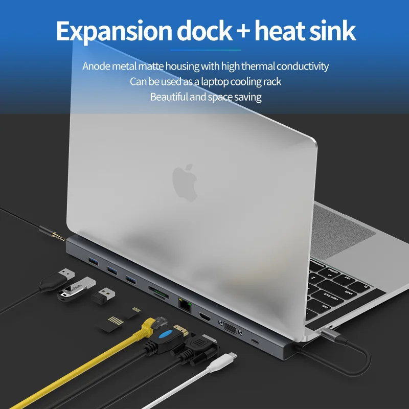 Разветвитель с USB 3 0 HDMI RJ45 VGA порта Type C 1 Для MacBook Pro аксессуары хаб со слотом для SD/TF