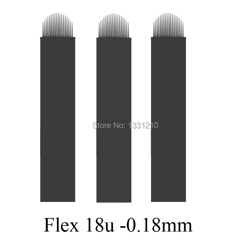 

500 Pcs 0.18mm Black 18 U Microblading Tattoo Needles 18U 0.18mm Eyebrows Needle Tattoo Supplies