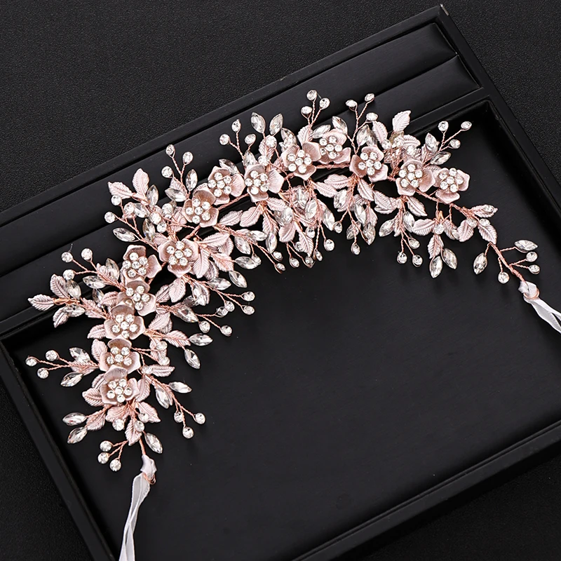 Hair Accessory Hair Headdress Bridal Headwear Hair Band Crown Jewelry Accessories Silve rColor Bridal Flower Headband Prom Tiara Wedding Hair Accessories Bride Handmade Hair ornaments Female Crystal Headdress