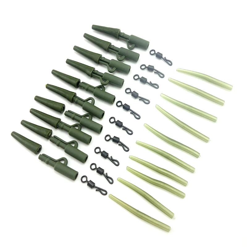 

1Set Total 40pcs Carp Fishing Lead Clips Quick Change Snap Clips and Tail Rubber Connector for Carp Fishing Rigs